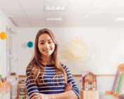 Female early childhood educator in classroom